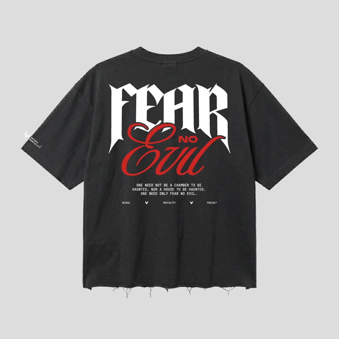FEAR NO EVIL_DARK 240 GSM BOXFIT TSHIRT